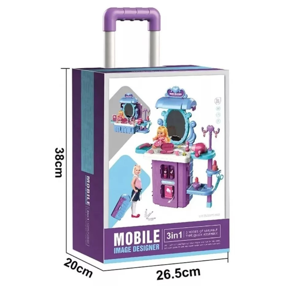 Maleta Juguete 2 en 1: Mesa Maquilladora.