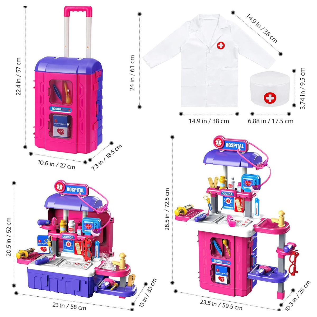 Maleta Juguete 2 en 1: Enfermería Niña.