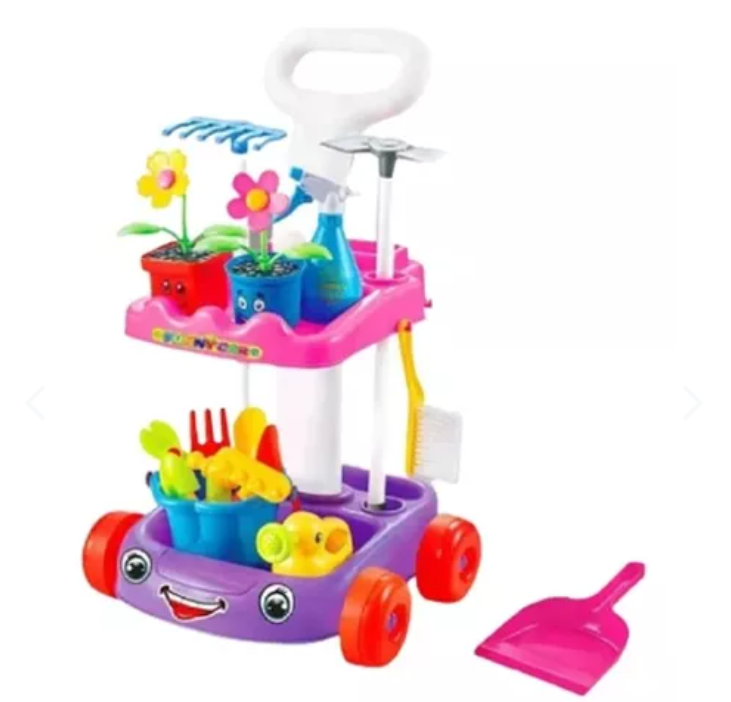 Juguete Carro de Limpieza y Jardinería.